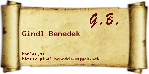 Gindl Benedek névjegykártya